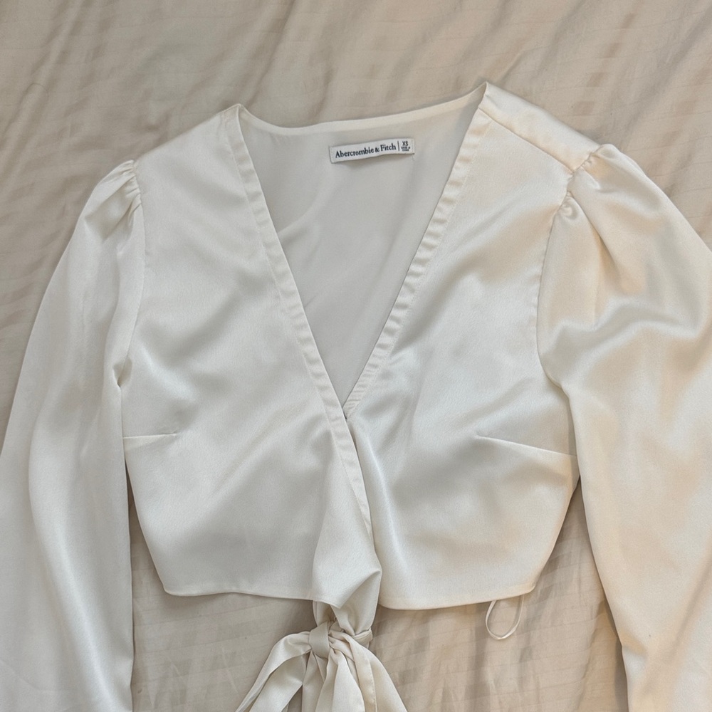 Abercrombie & Fitch satin tie-back blouse